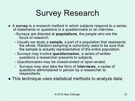 sociology research project survey listening answers