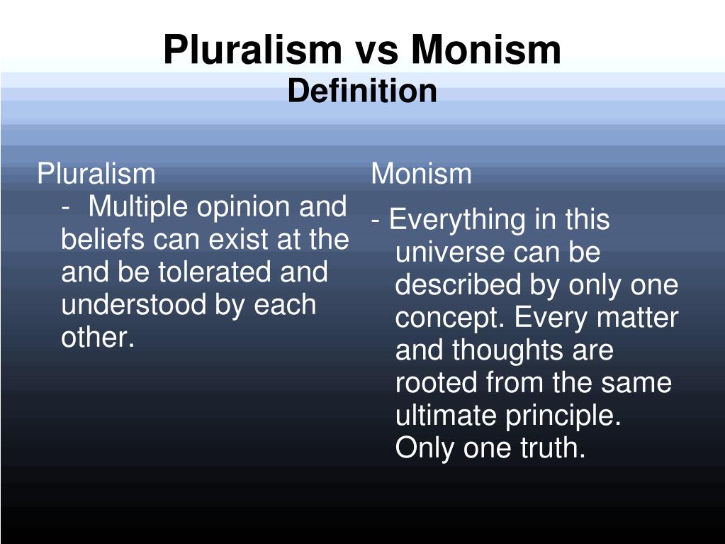 MONISM AND PLURALISM (KEY POINTS TO REMEMBER) - Achievers IAS Classes